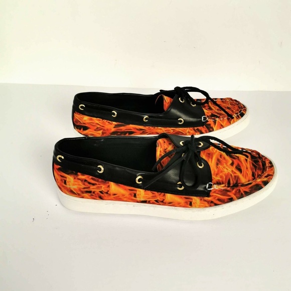 Loudmouth 'Fireman's Find' Flame Casual Golf Sailor Boat Deck Shoes Sz 10 - Picture 2 of 5